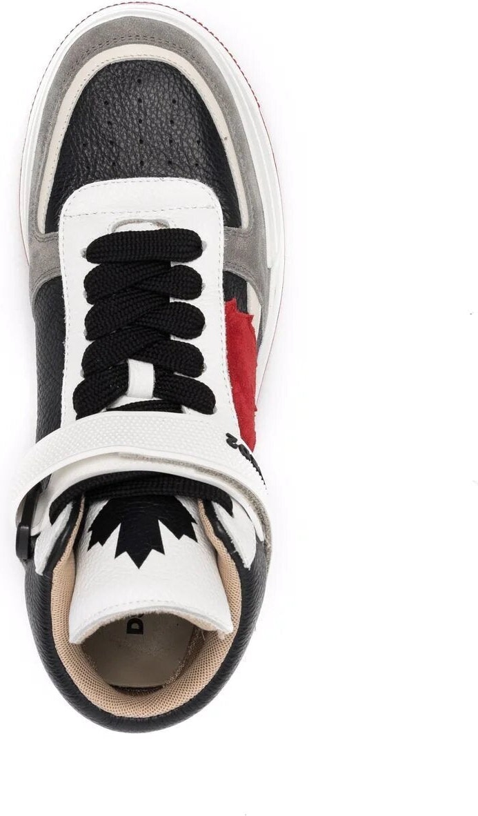 Print DSQUARED2 LOGO-PRINT LACE-UP SNEAKERS