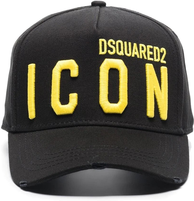 Black DSQUARED2 ICON LOGO-DETAIL CAP