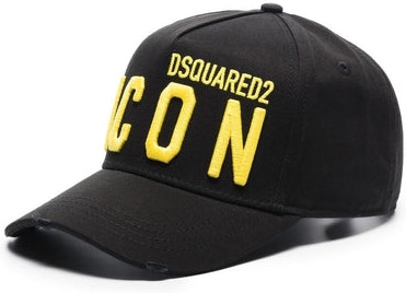 Black DSQUARED2 ICON LOGO-DETAIL CAP
