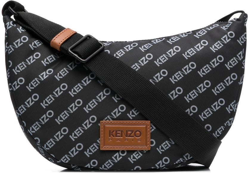 Black KENZO LOGO-PRINT SHOULDER BAG
