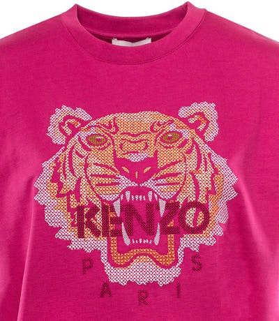 Pink KENZO EMBROIDERED-LOGO COTTON T-SHIRT
