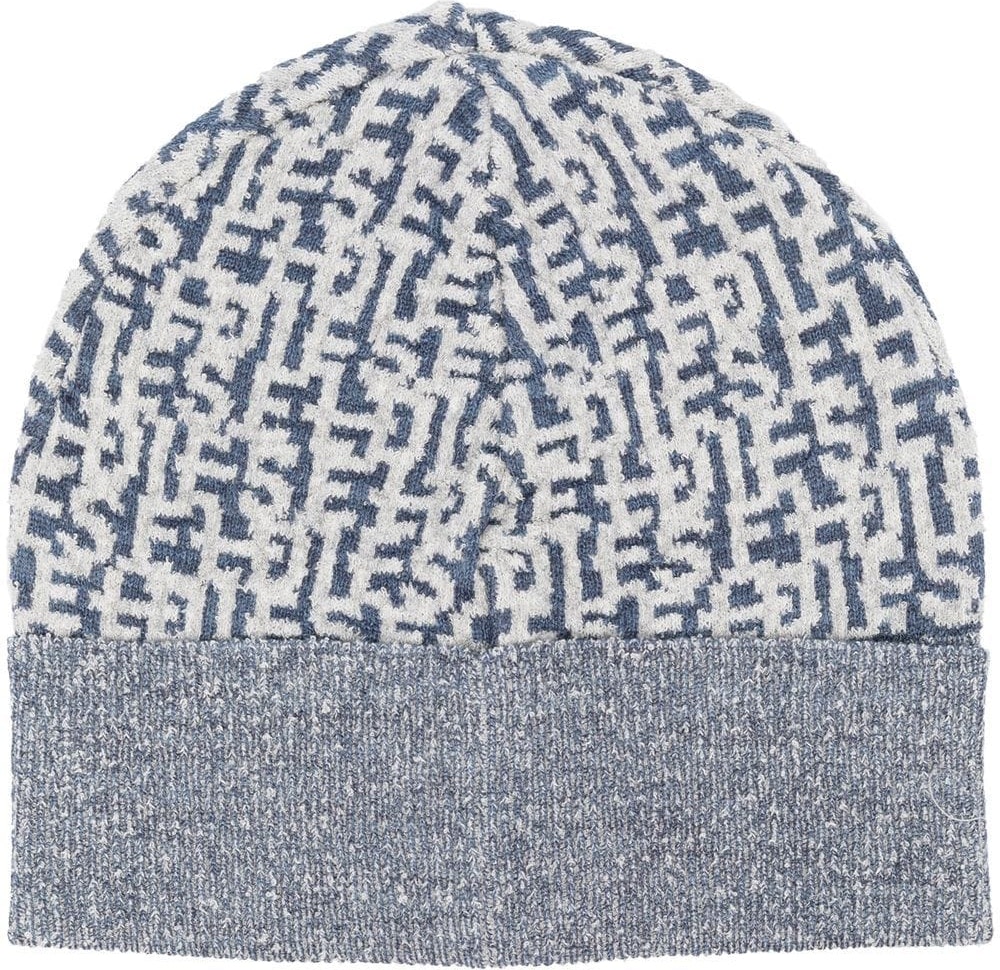 Gray DIESEL TWO-TONE KNITTED BEANIE