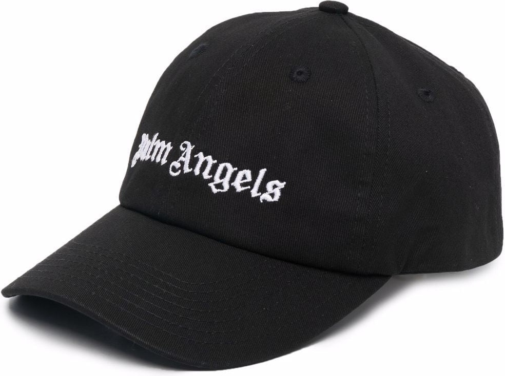Black PALM ANGELS LOGO-EMBROIDERED COTTON CAP