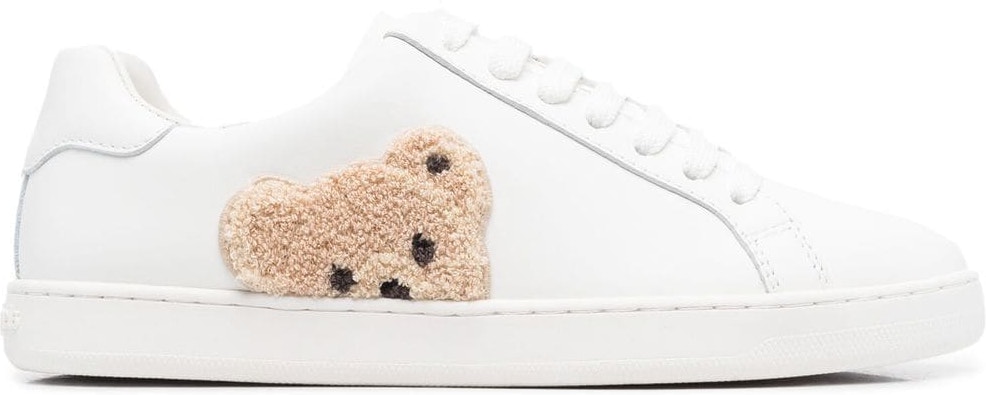 White PALM ANGELS TEDDY BEAR LOW-TOP SNEAKERS