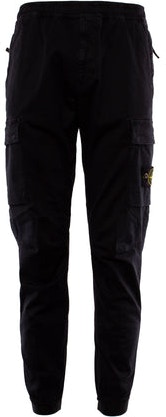 Navy blue STONE ISLAND COMPASS-PATCH CARGO TROUSERS