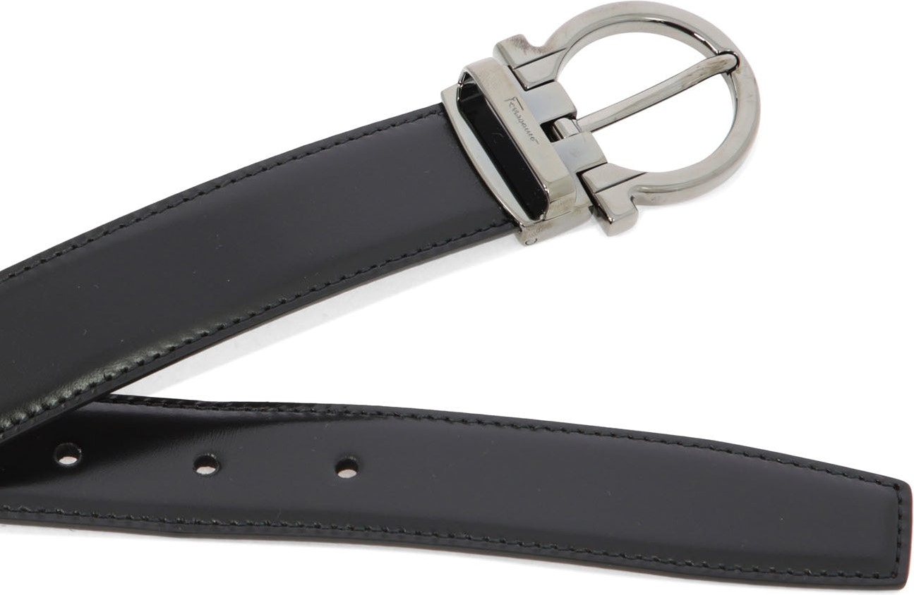 Ferragamo Men Reversible and Adjustable Belt Black