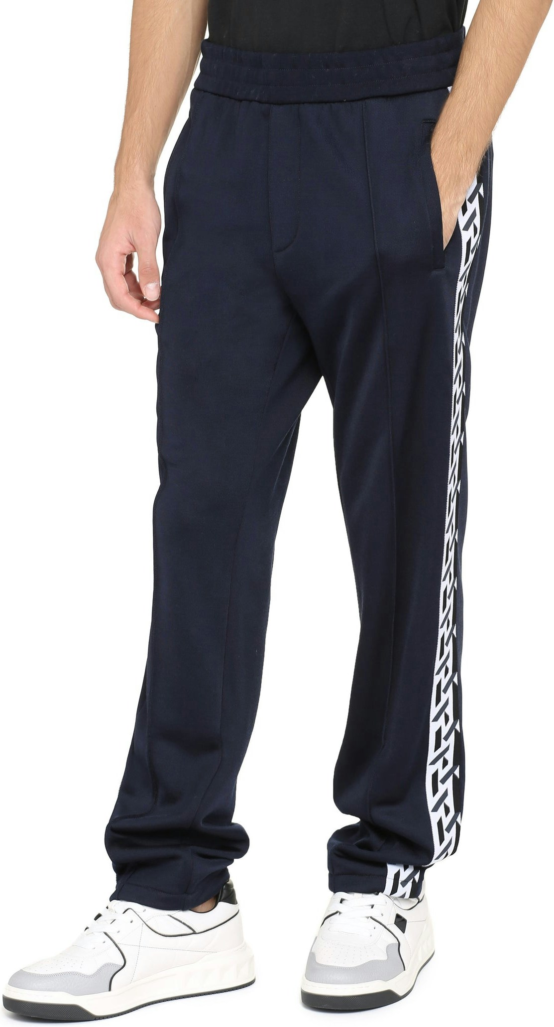 1U610 VERSACE TRACK-PANTS WITH CONTRASTING SIDE STRIPES