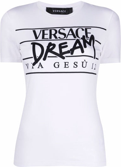 2W020 VERSACE slogan-print round-neck T-shirt
