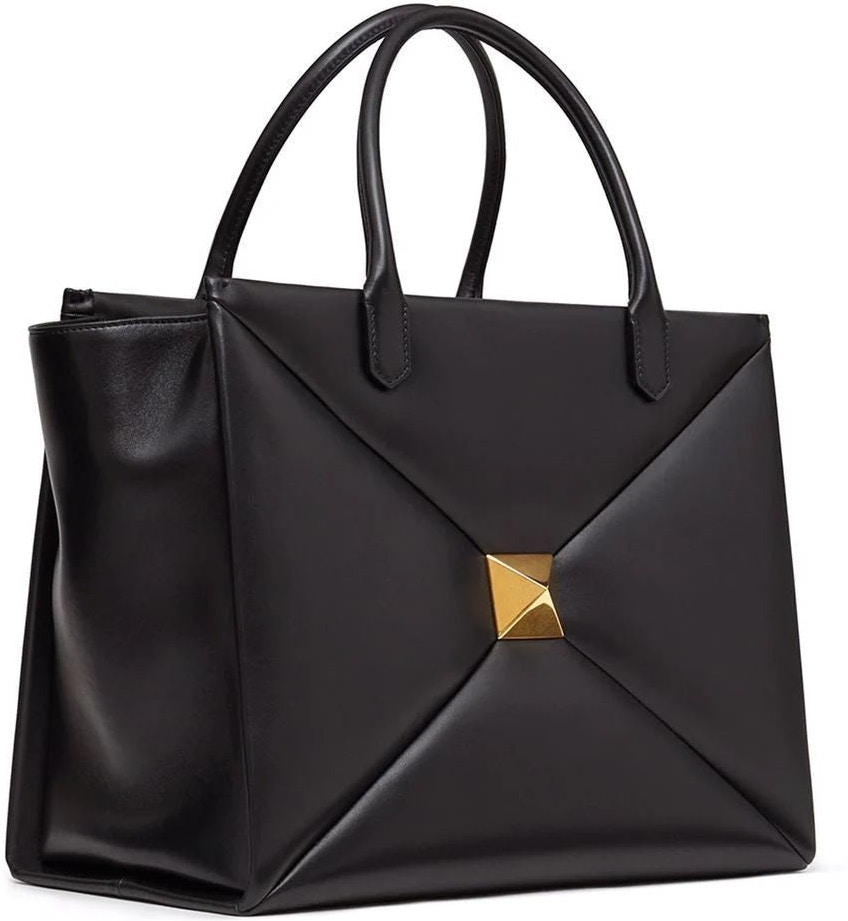 Black Valentino One Stud Large Handbag - Side