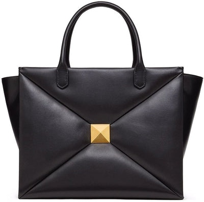 Black Valentino One Stud Large Handbag - Front