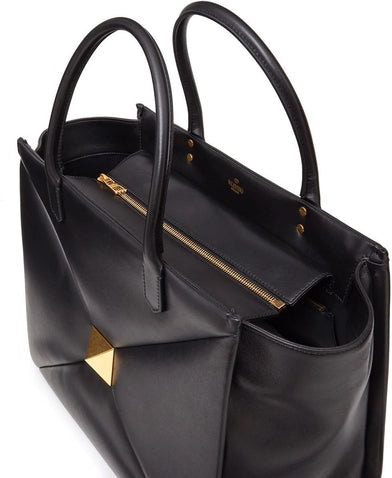 Black Valentino One Stud Large Handbag - Top