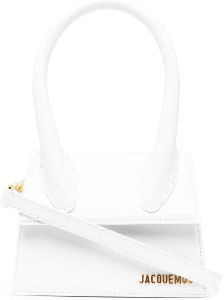 Le Chiquito Moyen Leather Tote Bag in White - Jacquemus