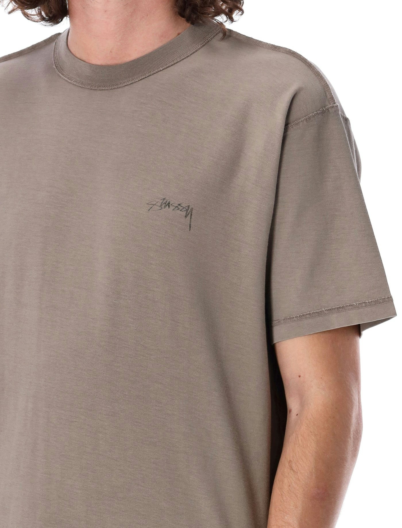 BROW STUSSY PIGMENT DYED INSIDE OUT T-SHIRT