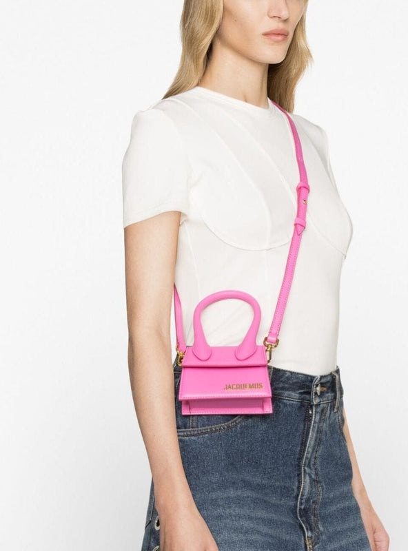 Jacquemus Neon Pink Le Chiquito Leather Top-Handle Bag