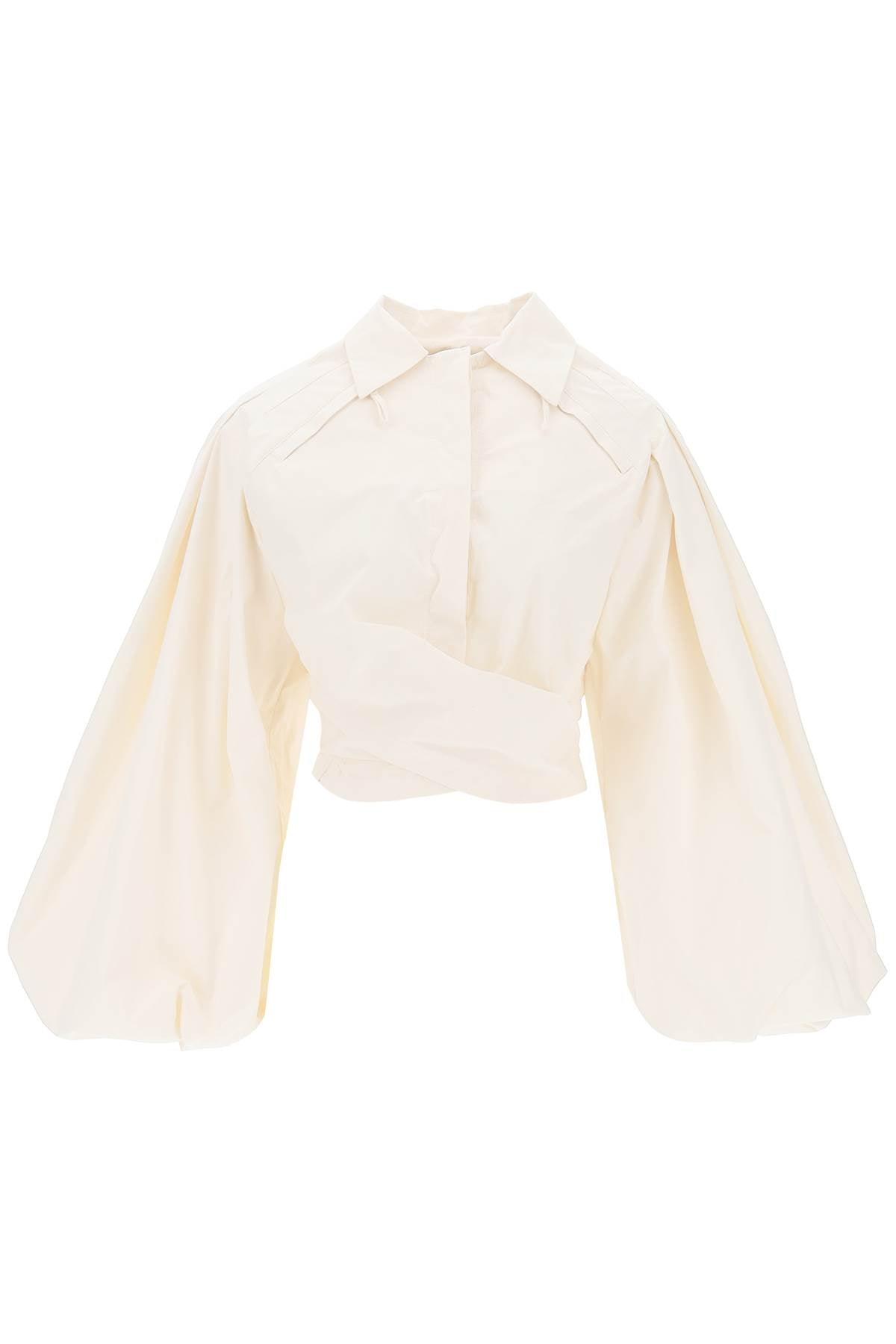 WHITE JACQUEMUS LE HAUTE BAHIA BOULE BALLOON-SLEEVE SHIRT