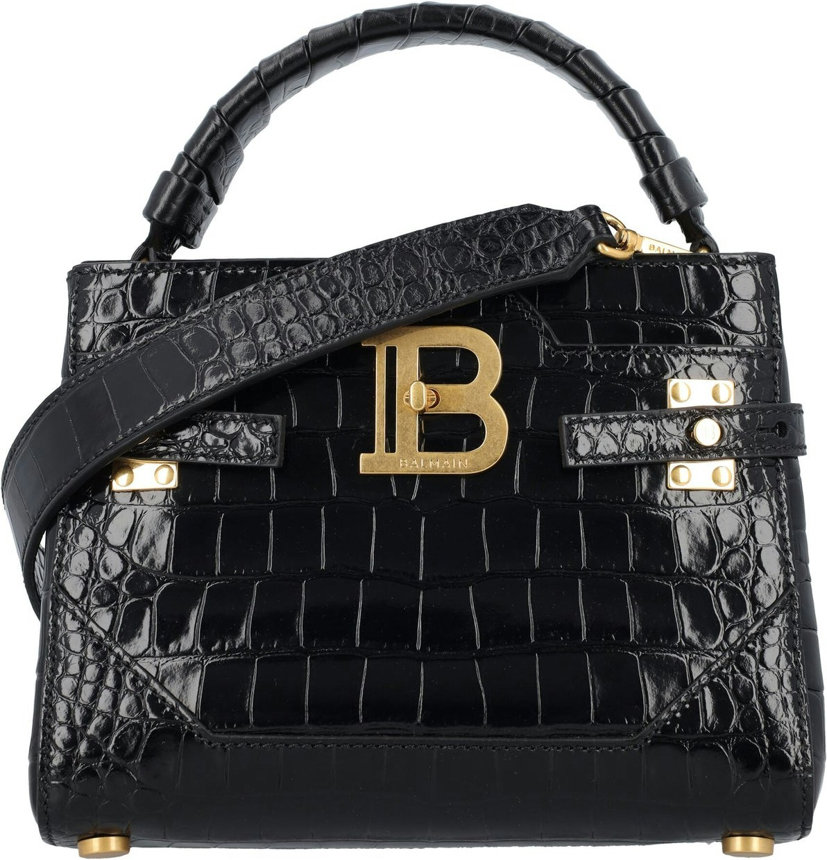 B-Buzz mini bag in crocodile-print leather red - Women