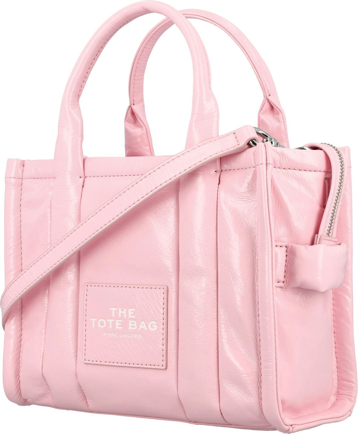 Marc Jacobs The Shiny Crinkle mini pink tote bag