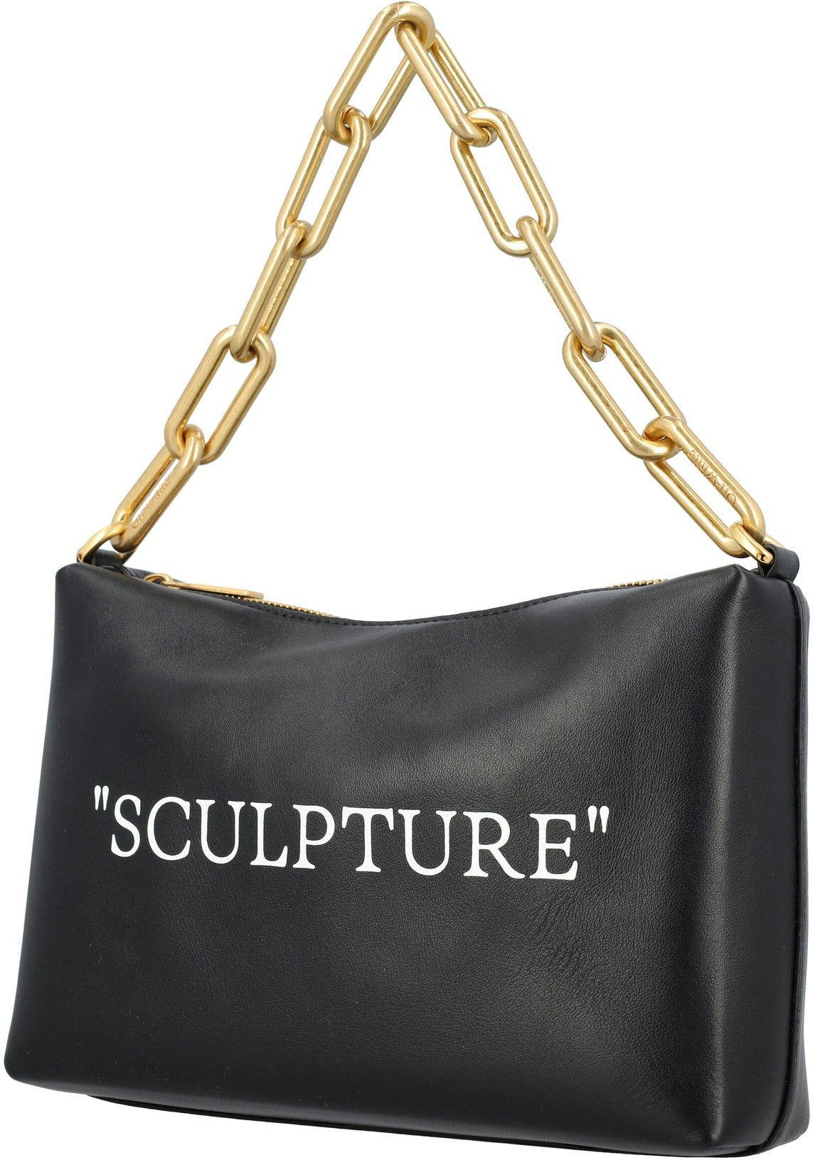 Off-White Block Pouch Quote Leather Handbag