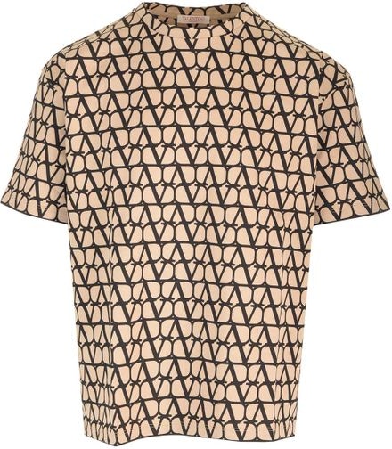 Cotton T-shirt With Toile Iconographe Print for Man in Beige/black
