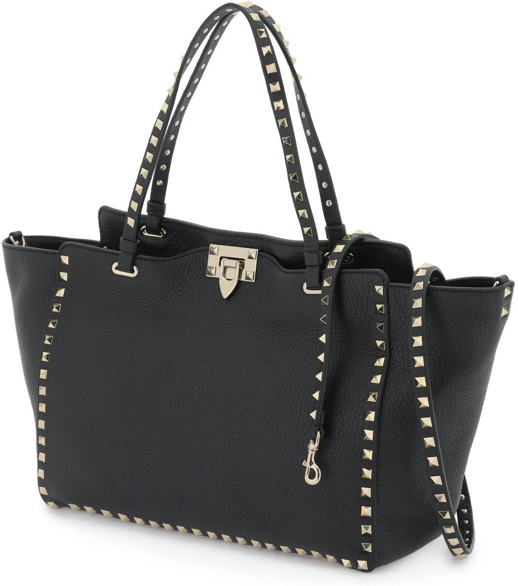 VALENTINO GARAVANI: Rockstud bag in leather with studs - Black  Valentino  Garavani shoulder bag 3W2B0970VSF online at