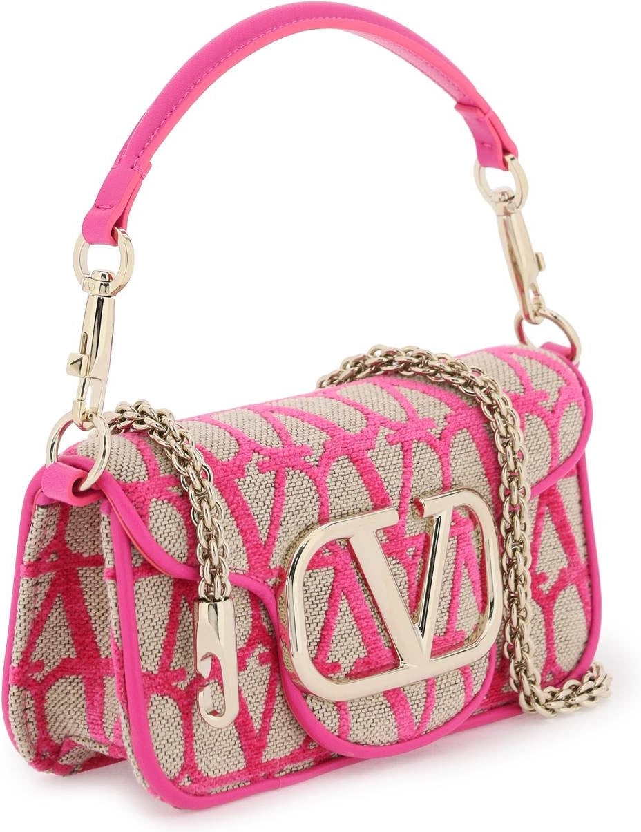 Toile Iconographe Leather Trimmed Crossbody Bag in Pink - Valentino  Garavani