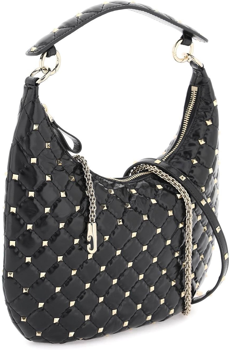 Spike Small Hobo Bag in Studded Leather