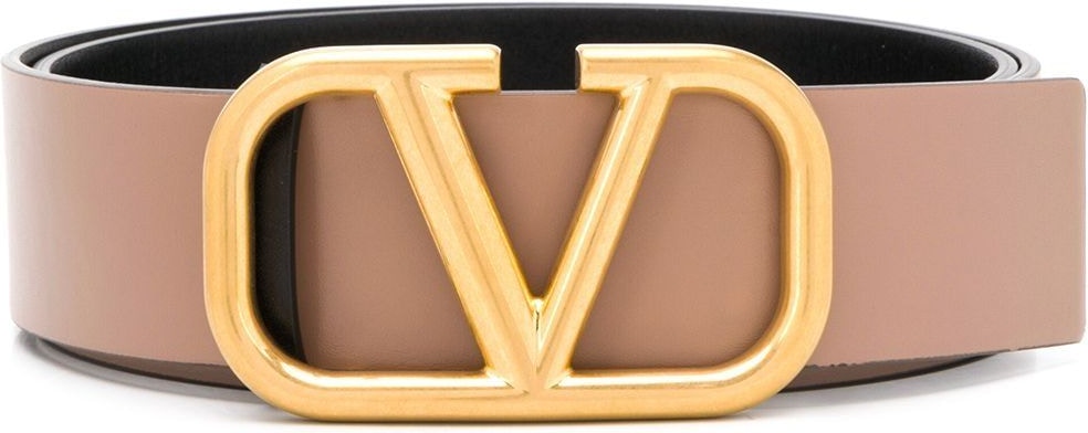 Valentino Garavani Leather Reversible Vlogo Belt - Yellow