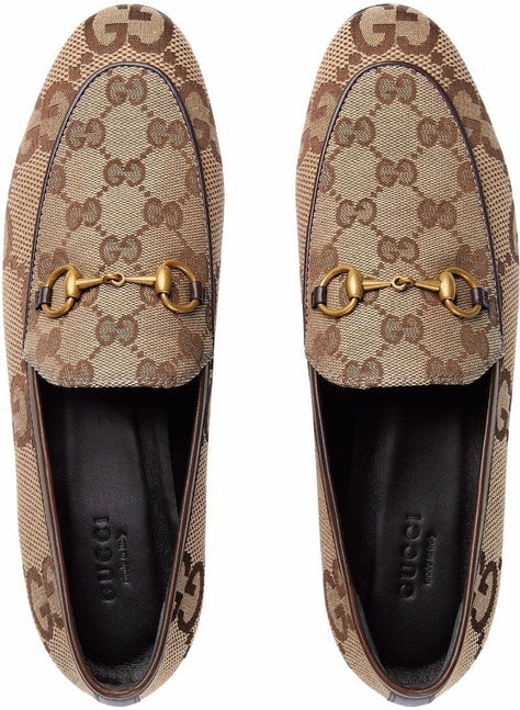 Women's Gucci Jordaan loafer in metallic gold leather