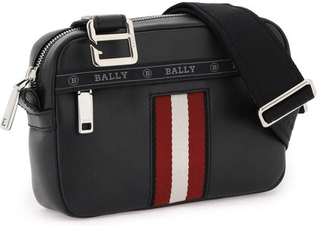 Bally Black Leather Cross body Messenger Bag