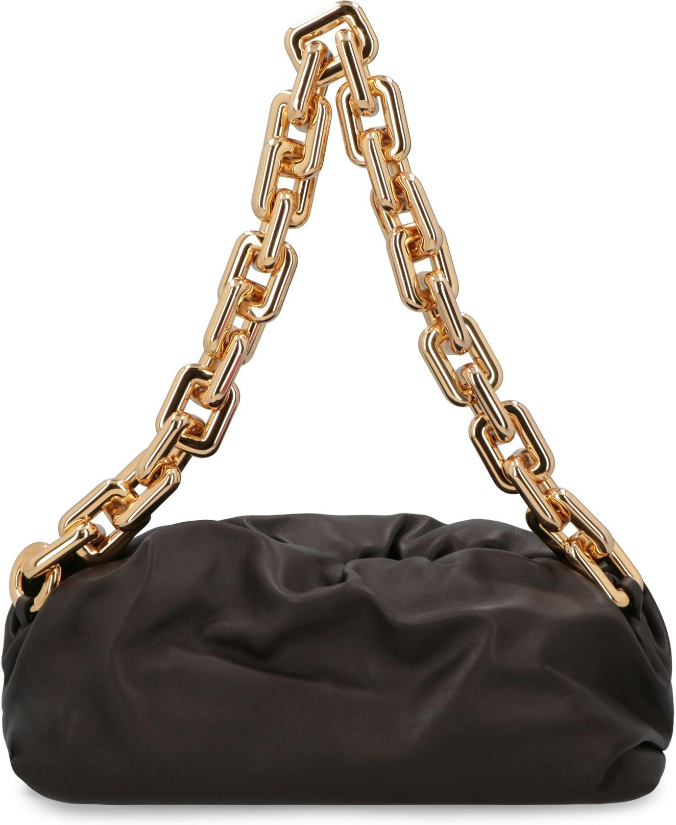 Bottega Veneta The Chain Pouch Teen Blue Leather Shoulder Bag