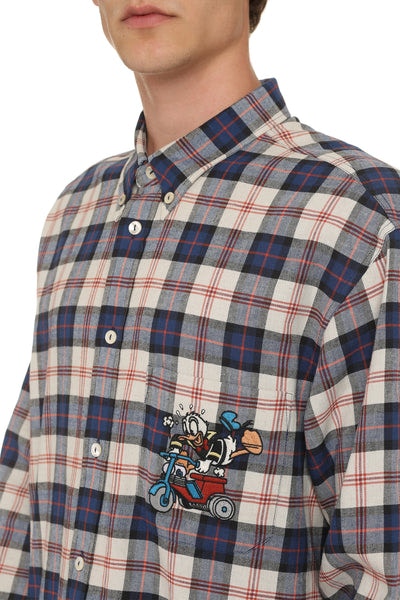 9038 GUCCI CHECKED SHIRT WITH EMBROIDERY - DISNEY X GUCCI
