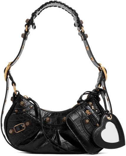 XS black leather crossbody bag