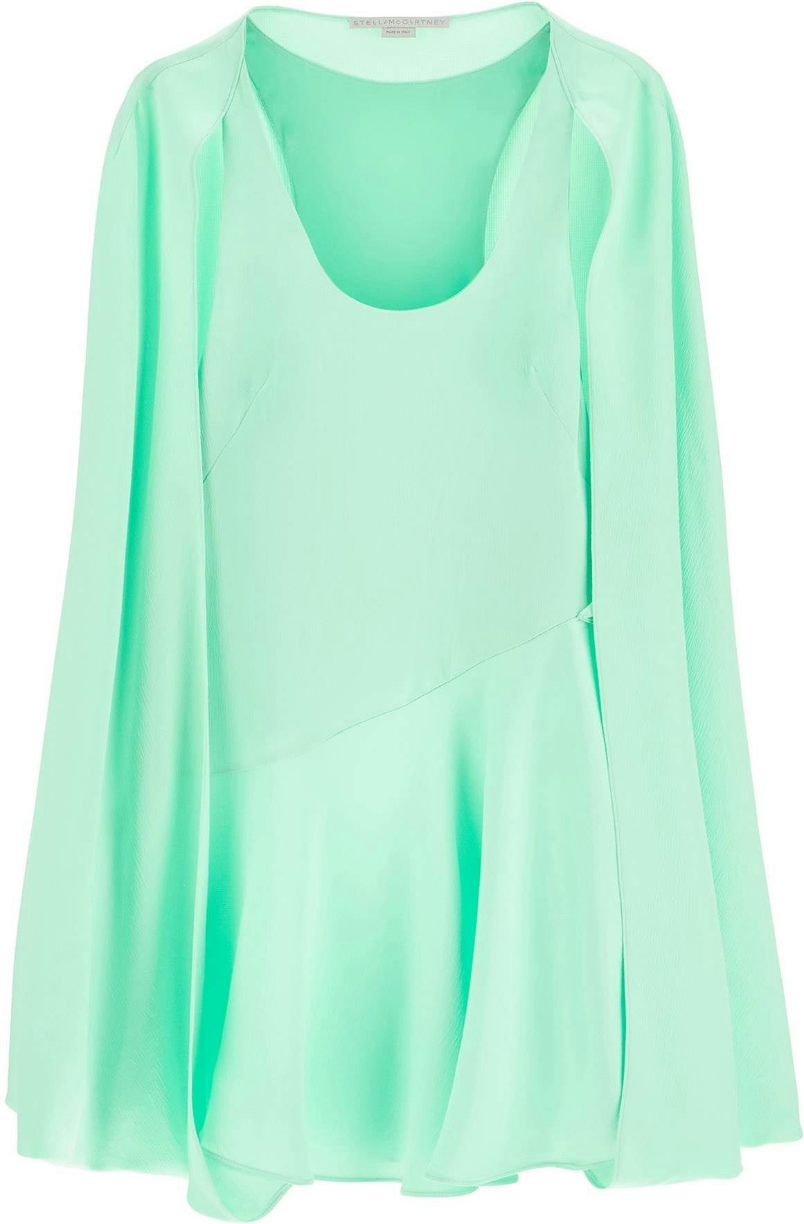 GREEN STELLA MCCARTNEY STELLA MCCARTNEY MINI CAPE DRESS 6A01933BU358 green-stella-mccartney-stella-mccartney-mini-cape-dress-6a01933bu358