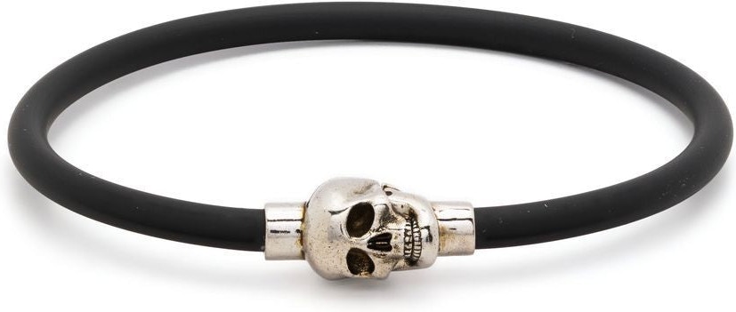Alexander McQueen Men's Skull Leather Bracelet