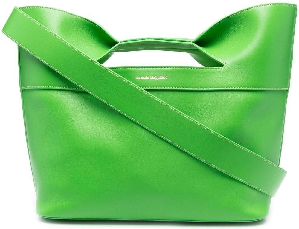 Acid Green Alexander Mcqueen The Bow Small Bag - Front