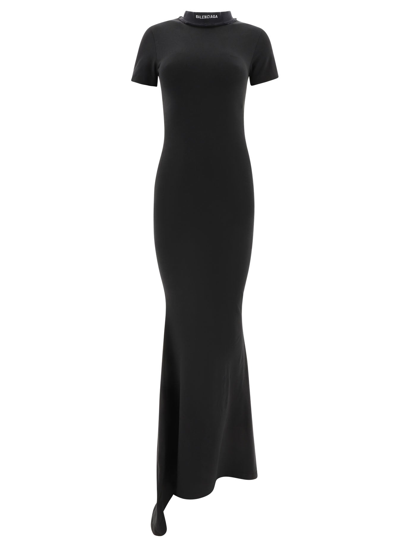 Balenciaga Printed Ribbed Knit Dress Black  SS21  US