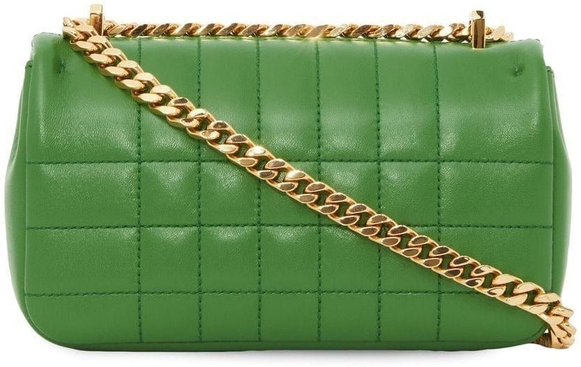 Deep Emerald Green Burberry Quilted Mini Lola Bag - Back