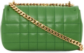 Deep Emerald Green Burberry Quilted Mini Lola Bag - Back