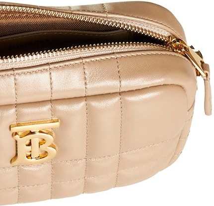 BEIGE BURBERRY QUILTED LEATHER MINI 'LOLA' CAMERA BAG (8063025