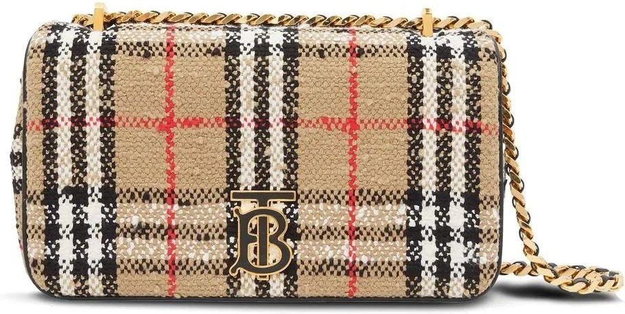Burberry Lola Small Quilted Check Camera Crossbody Bag