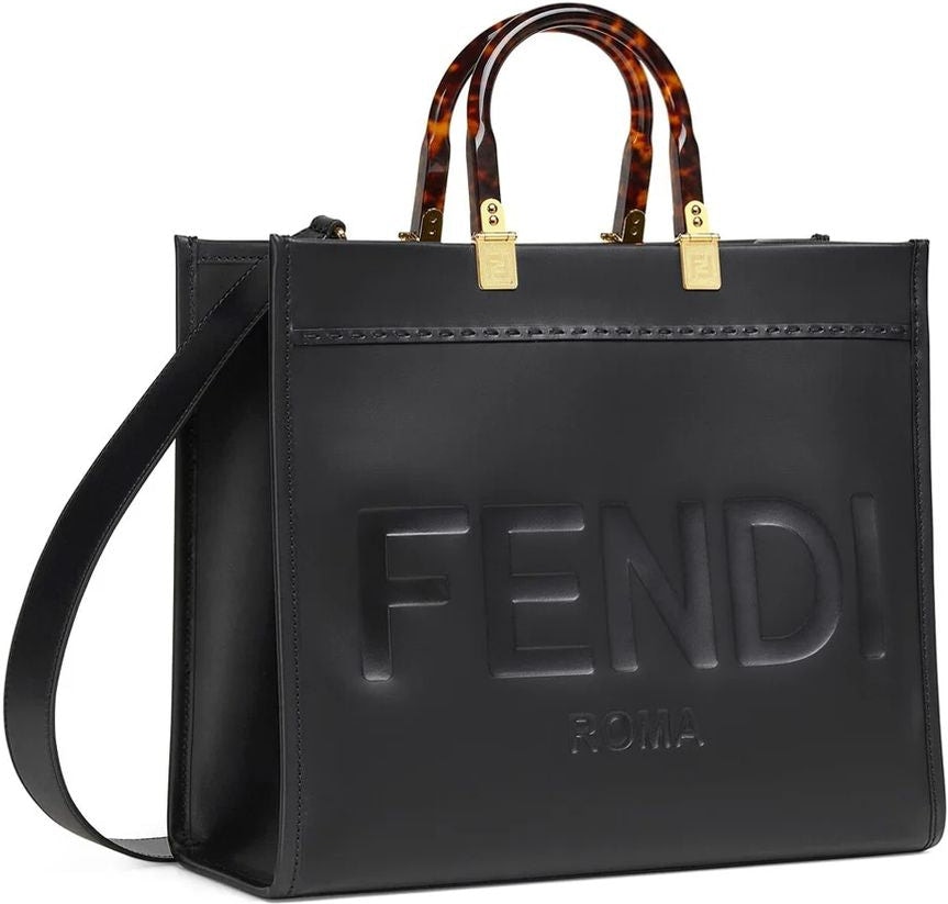 Black Fendi Sunshine Medium Shopper Bag - Side