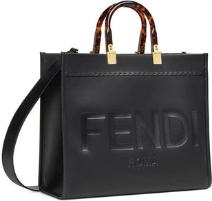 Black Fendi Sunshine Medium Shopper Bag - Side