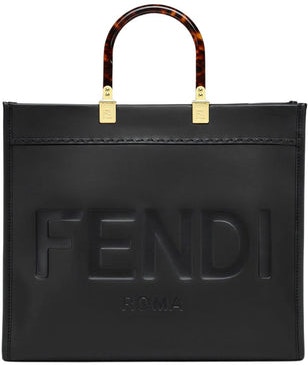 Black Fendi Sunshine Medium Shopper Bag - Front
