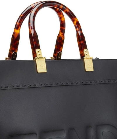Black Fendi Sunshine Medium Shopper Bag - Handles