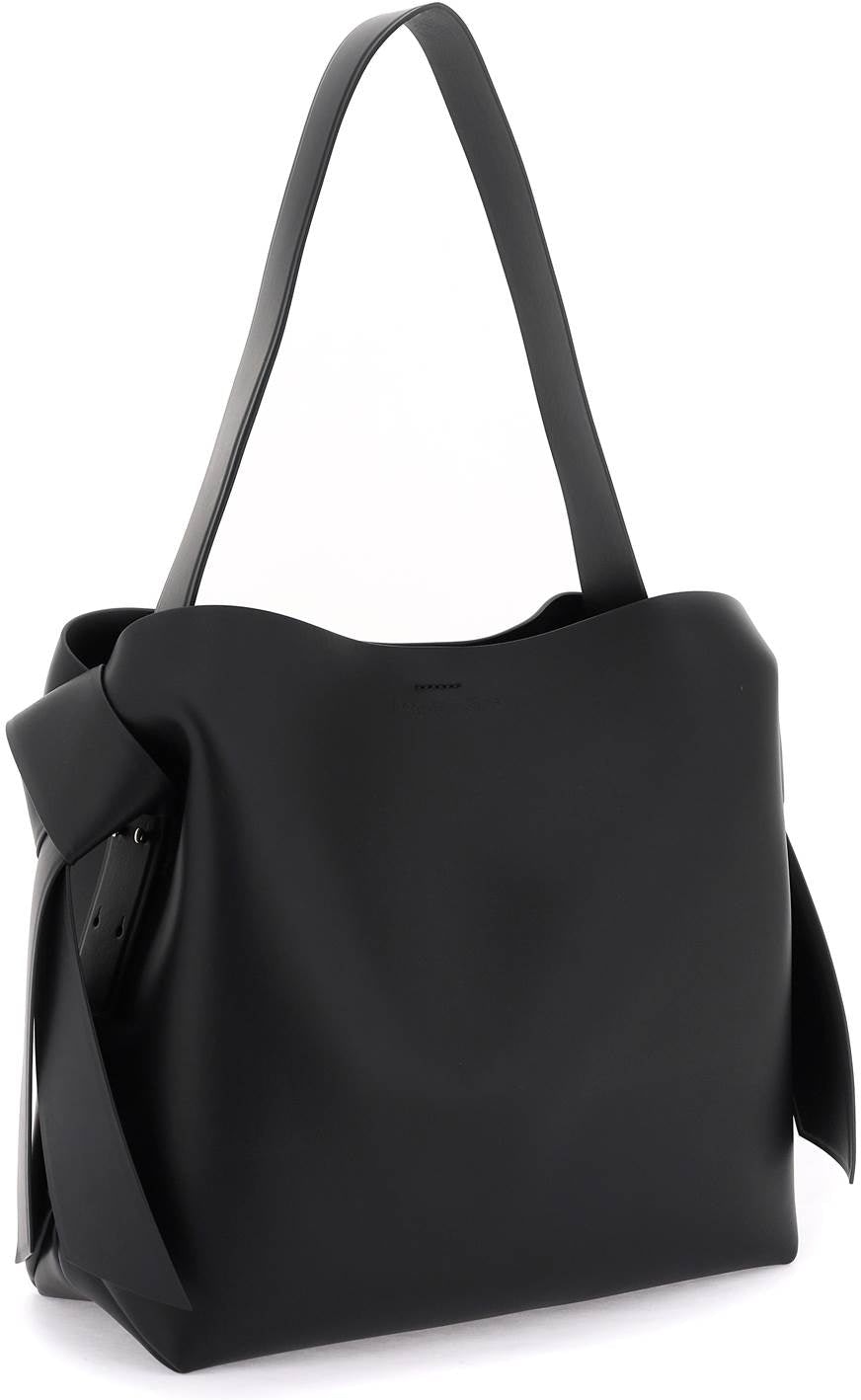 Acne Studios Musubi Midi Leather Shoulder Bag in Black