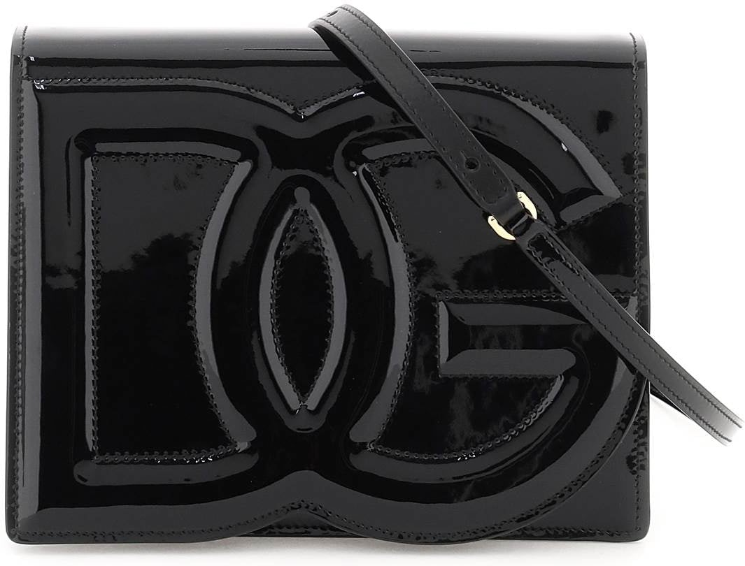 Dolce & Gabbana Patent Leather Crossbody Bag Black