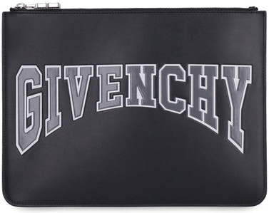 001 GIVENCHY LOGO DETAIL FLAT LEATHER POUCH