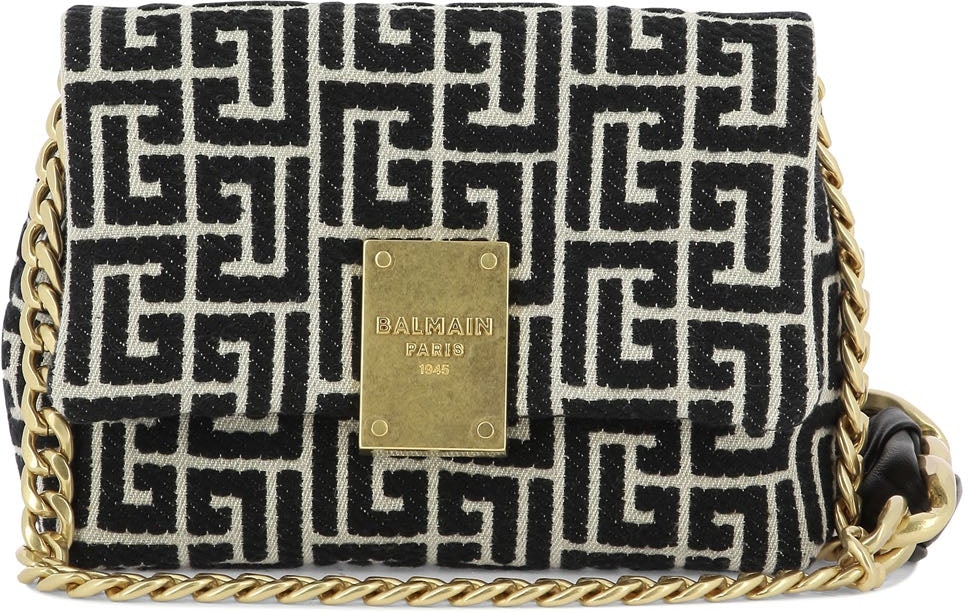 Balmain - 1945 Soft Small Bag with Jacquard Monogram