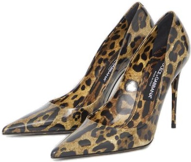 Dolce & Gabbana Brown/Beige Leopard Print Canvas and Leather Ankle