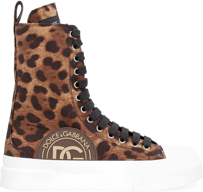 Dolce & Gabbana Leopard Print Portofino Sneakers
